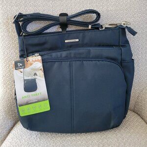 Travelon Anti-Theft Classic North/South Midnight Blue Crossbody Purse